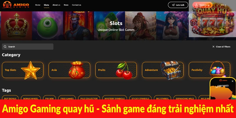 Amigo Gaming quay hũ - Sảnh game đáng trải nghiệm nhất