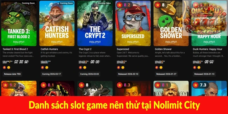 Danh sách slot game nên thử tại Nolimit City