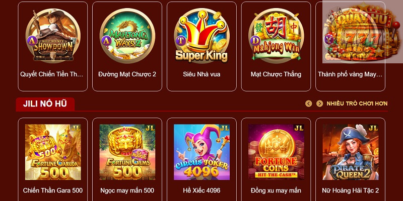 Giao diện nổ hũ bắt mắt