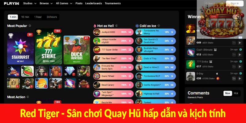 Red Tiger - Sân chơi Quay Hũ hấp dẫn và kịch tính
