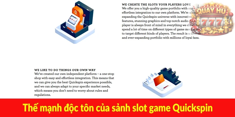 Thế mạnh độc tôn của sảnh slot game Quickspin