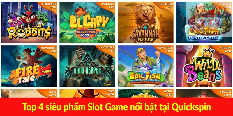 Top 4 siêu phẩm Slot Game nổi bật tại Quickspin